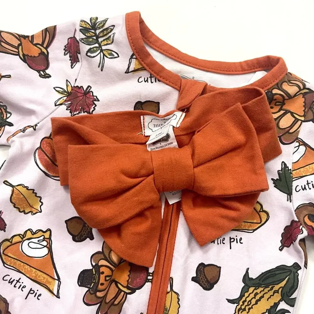 Mud Pie Girl Turkey Print Sleeper